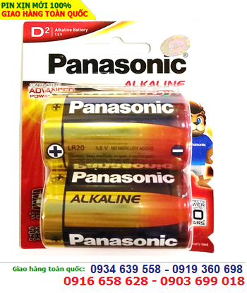Panasonic LR20T/2B; Pin đại D 1,5v thông dụng Panasonic LR20T/2B Longer Lasting Alkaline chính hãng Made in Japan _Vỉ 2viên